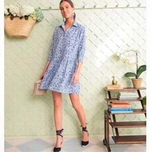 Tuckernuck Hayes Blue Hydrangea Shirt Dress